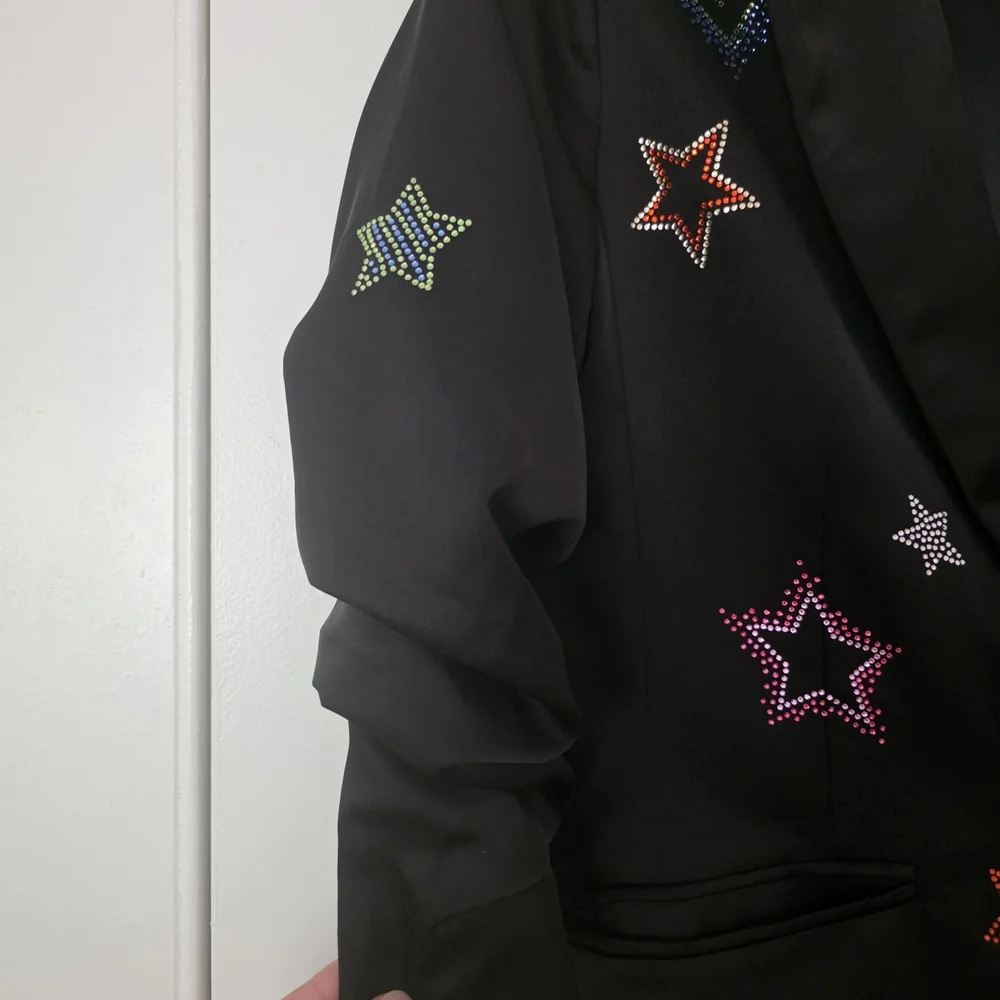 Fate Black Blazer with Colorful Star and Heart Accents - Picture 2 of 3